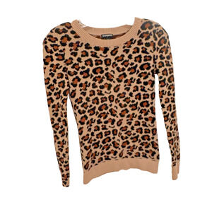 Express leopard print pullover long sleeve sweater Women’s Size XS